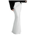 thumbnail image 1 of HJYCHN Long Skirts for Women Spring Summer Silk Elegant High Waist Evening Party Flared Hem Satin Maxi Satin Skirt White M, 1 of 4