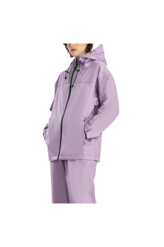 Women Outfit Cycling Rain Suit Full Body Separates with Jacket and Pants Set Protection Outfits Rain Suit Sets Outdoor Activities Purple M
