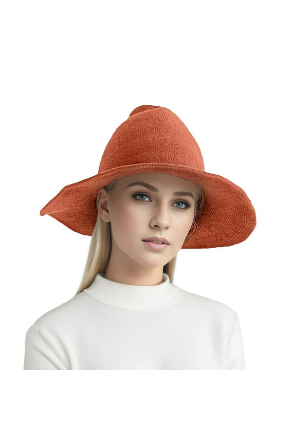 Women Steeple Top Knitted Cowboy Witch Hat for Daily Use and Festival Occasions RD2 One Size