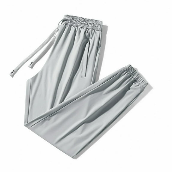 HJYCHN Women Super Stretch Silk Jogging Pants Casua Athletic Elastic Waist Soft with Lightweight Fabric Pants Light Gray XXXXXL