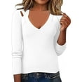 thumbnail image 1 of HJYCHN Women Sweater Top Long Sleeve Casual Pullover Crewneck Fashion Loose Fit Blouse for Fall Winter Sweaters White L, 1 of 8