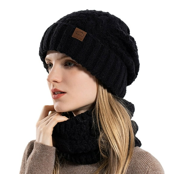 HJYCHN Women Winter Knitted Hat Windproof Thermal Ear Cap for Outdoor Cycling Activities Black One Size