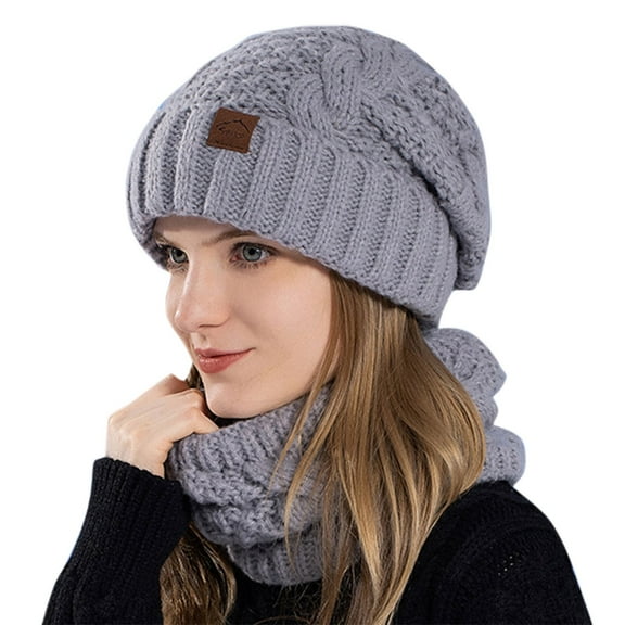 HJYCHN Women Winter Knitted Hat Windproof Thermal Ear Cap for Outdoor Cycling Activities Grey One Size