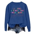 thumbnail image 1 of HJYCHN Women's Fashion Casual Solid Color Letter Print Round Neck Hoodie Loose Fit Long Sleeve Pullover Top for Comfortable Daily Wear Blue L, 1 of 5