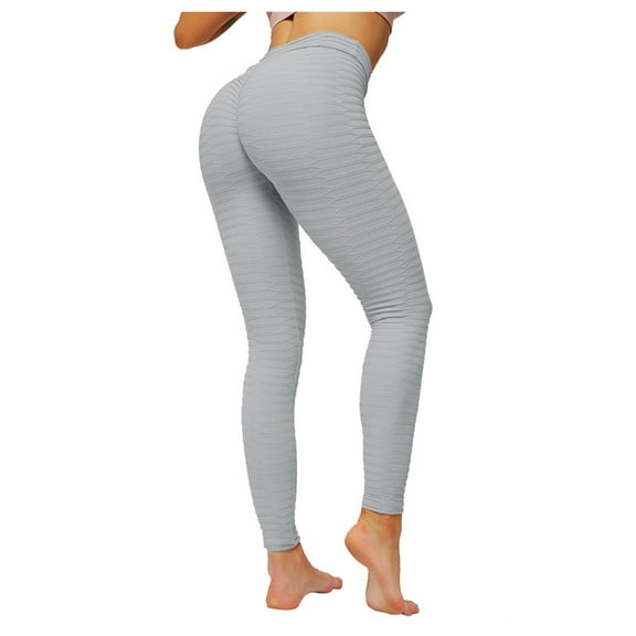 HJYCHN Women's High Waisted Booty Lift Scrunch Yoga Pants Workout Leggings for Squat Proof Comfort and Flexible Performance in Fitness Wear Grey L