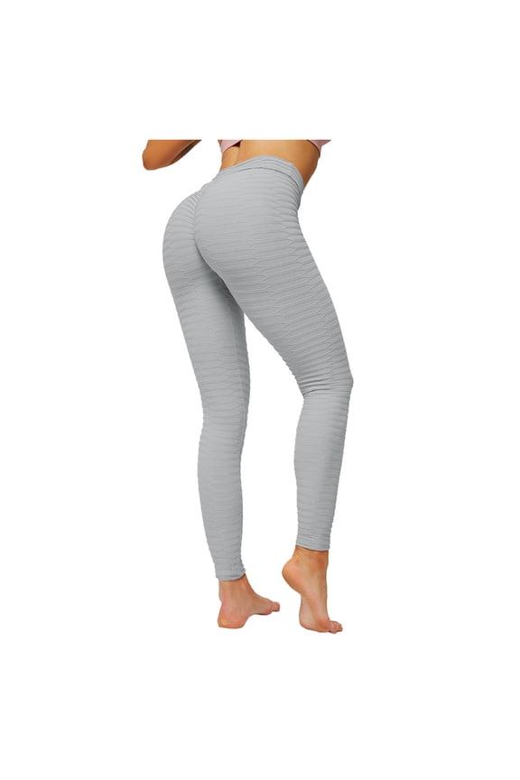Women's High Waisted Booty Lift Scrunch Yoga Pants Workout Leggings for Squat Proof Comfort and Flexible Performance in Fitness Wear Grey L