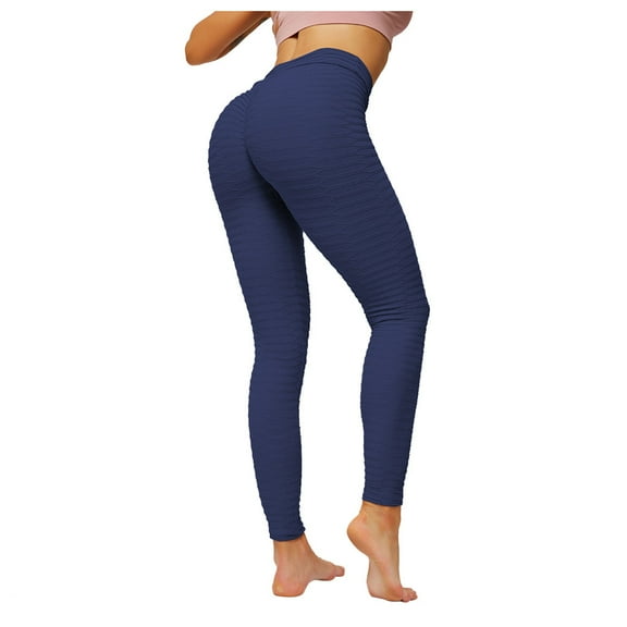 HJYCHN Women's High Waisted Booty Lift Scrunch Yoga Pants Workout Leggings for Squat Proof Comfort and Flexible Performance in Fitness Wear Navy M