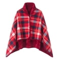 thumbnail image 1 of HJYCHN Women's Knitted Shawls Wraps Front Poncho Sweater Wrap Topper Shawl Cape Warm Cardigan Coat Red 100*140cm, 1 of 2