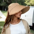 thumbnail image 1 of HJYCHN Women's Open Top Summer Straw Hat Wide Brim Sun For Outdoor Beach Travel Beige One Size, 1 of 4