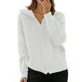 thumbnail image 1 of HJYCHN Women's Ribbed Knit Sweater Coat Long Sleeve Zip Up Open Front Loose Fit Cardigan Casual Fashion Outerwear for Fall Winter Seasons White XXL, 1 of 4