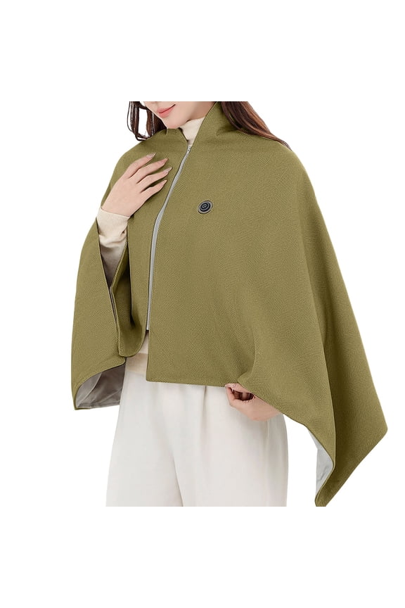 Women's Shawls Wraps Knitted Poncho Capes Wrap Topper Front Large Sweater Warm Cardigan Coat Green One Size
