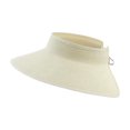 thumbnail image 1 of HJYCHN Women's Wide Brim Straw Sun Visor Hat UPF 50+ Foldable Packable Beach Summer Ponytail Design White One Size, 1 of 3