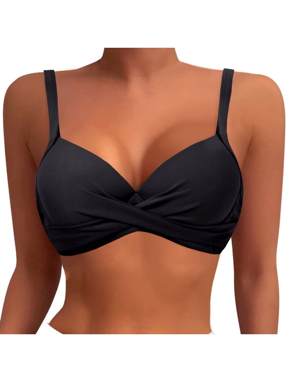 Womens Bikini Wireless Push Up Padded Bra Bathing Suit Tops Swimsuit Tops Swim Tops Women Black L