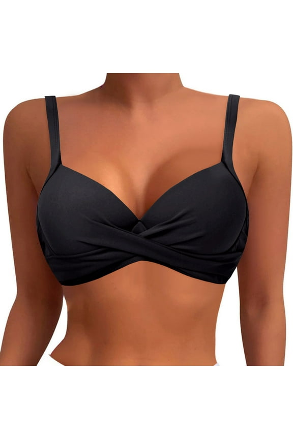 Womens Bikini Underwire Push Up Padded Bra Bathing Suit Tops Swimsuit Tops Swim Tops Women Black L