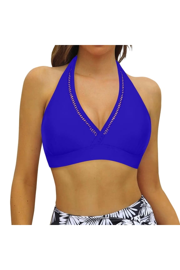 Womens Bikinis Push Up Bikini Set Top Brazilian Bathing Suit for Beach Wear Bathing Suit Tops for Women Blue XXL