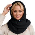 thumbnail image 1 of HJYCHN Womens Hats Stylish Knit Hat with Integrated Scarf Winter Warm Earflap Cap for Casual and Daily Wear Womens Winter Hat Black One Size, 1 of 4