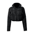 thumbnail image 1 of HJYCHN Womens Jacket Autumn And Winter Fashion Long Sleeve Cardigan Stand Collar Warm Padded Casual Jacket Outerwear Women's Winter Coats Black L, 1 of 2