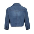 thumbnail image 1 of HJYCHN Womens Long Sleeve Tops Tie Three Quarter Sleeve Jean Denim Shirt Knot Crop Jacket Button Down Top for a Casual Womens Shirts Dark Blue M, 1 of 4