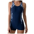 thumbnail image 1 of HJYCHN Womens One-Piece Swimsuits Athletic Swimsuits Boyleg Racerback Bathing Suit Full Coverage Sport Lap Swimsuit Womens Bathing Suits Blue XL, 1 of 9