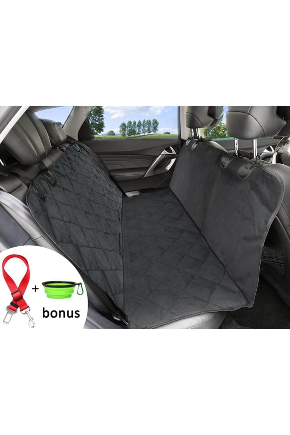 Waterproof Pet Hammock dog Car Back Seat Cover in Black