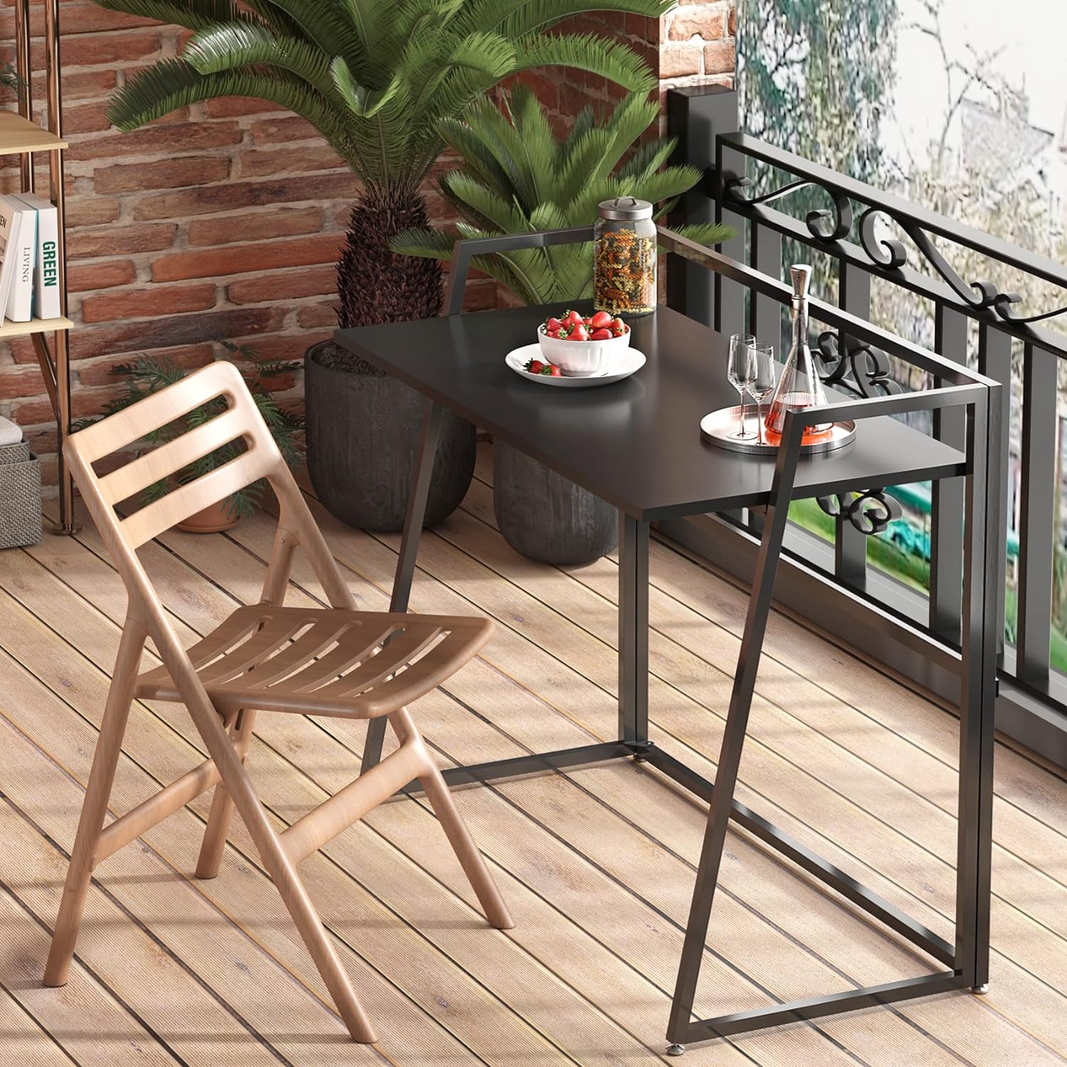 HJZBNONE ERGONOMIC Modern Folding Computer Desk Teen Student Dorm Study Desks 41inch Fold up