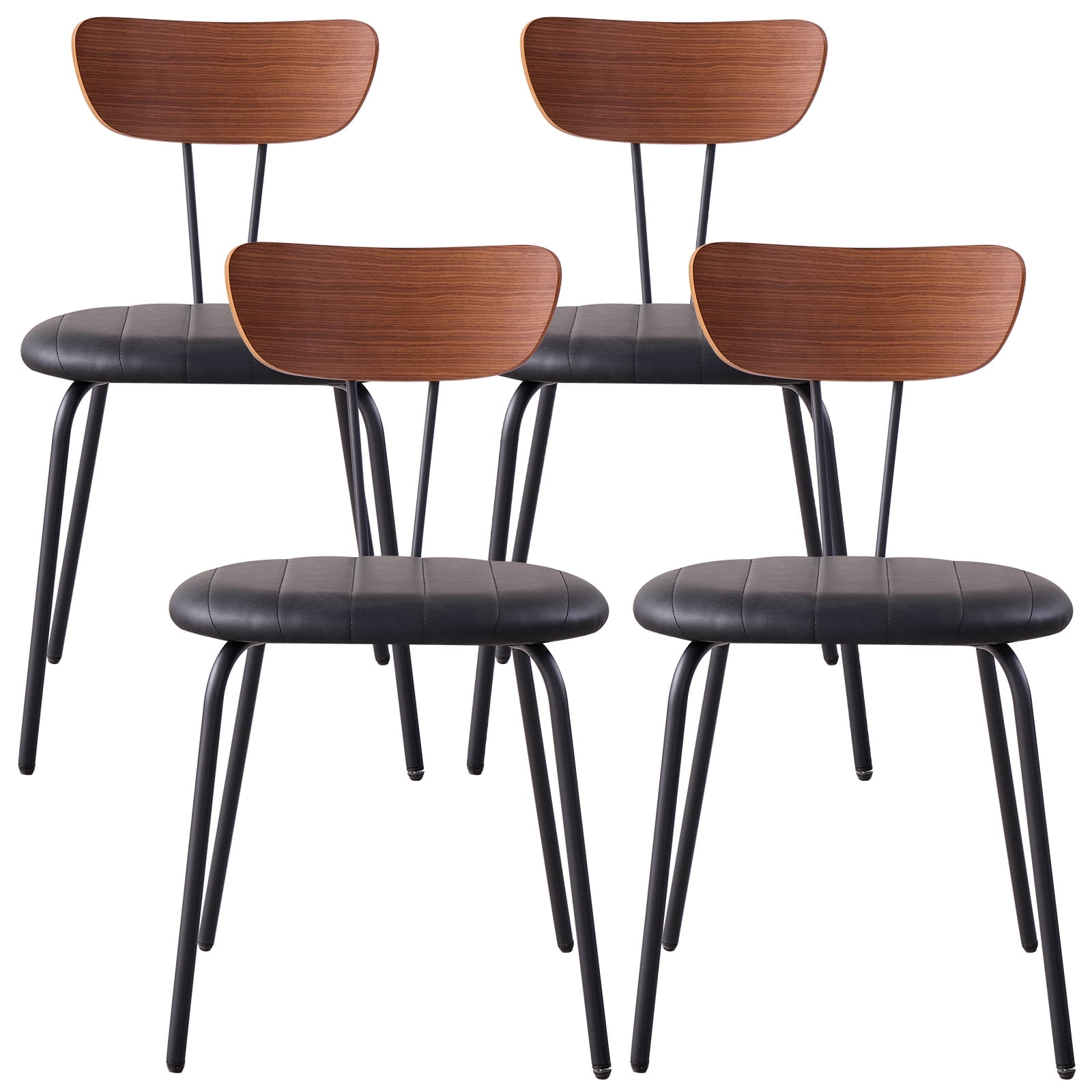 HJhomeheart Dining Chair Set of 4 Stackable, Modern Mid-Century Kitchen ...