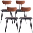 thumbnail image 1 of HJhomeheart Dining Chair Set of 4 Stackable, Modern Mid-Century Kitchen Chair Set, Solid Wood Back, Space Saving Small Chairs for Apartment Living Room, Black, 1 of 7