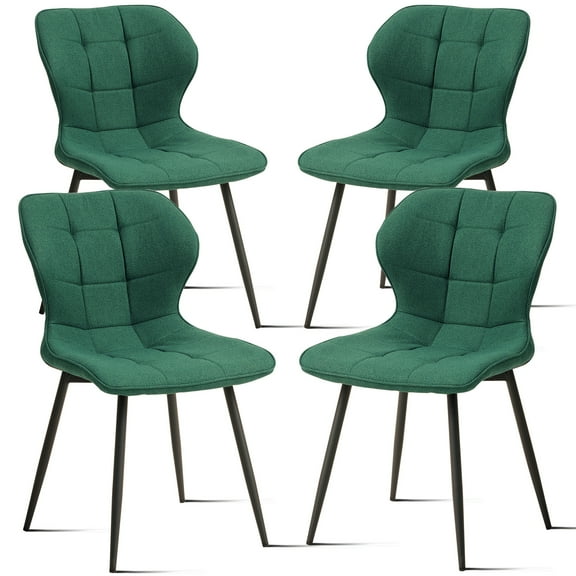 HJhomeheart Dining Chairs Set of 4, Nine Square Modern Elegant Dining Room Chair Office Chair, Upholstered Kitchen Chairs, Living Room Chairs for Apartment Waiting Room, Green