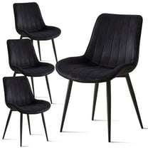 HJhomeheart Modern Velvet Dining Chairs Set of 4, Upholstered Kitchen Side Chairs Cat Scratch-Resistant, with Thick Cushions & Metal Legs, Orange