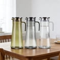 thumbnail image 1 of HJuyYuah 1.2 qt Clear Acrylic Cold Water Kettle with Handle, PC Pitcher with Stainless Steel Lid, Transparent Juice Herbal Tea Carafe, 1 of 7