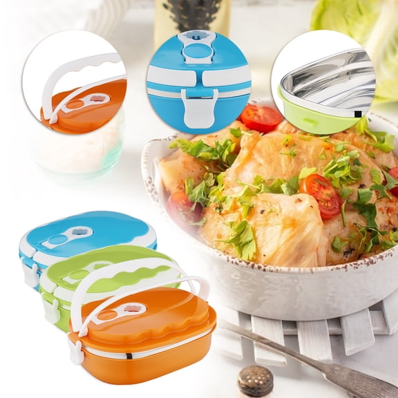 HJuyYuah 1 Layer 900ml (30 fl oz) Rectangular Stainless Steel Bento, Portable Insulated Food Storage Box for Work, Leak Proof Hot Lunch Container