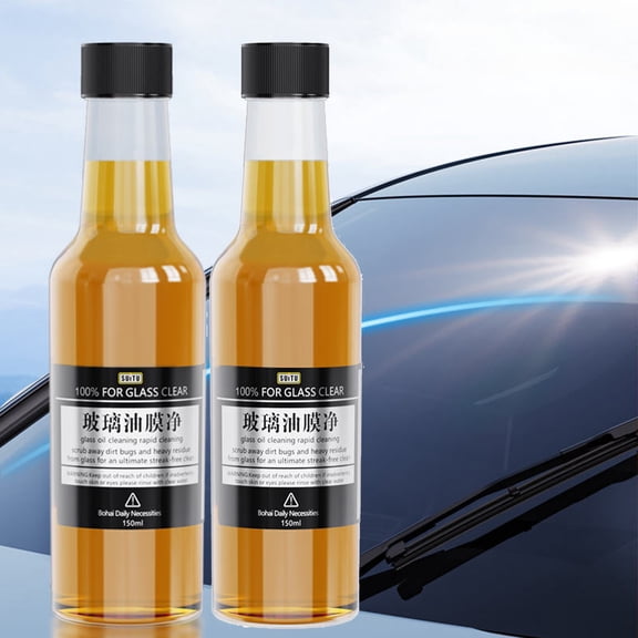 HJuyYuah 1PC Glass Oil Film Remover - Windshield & Glass Cleaner for Stubborn Oil Film & Dirt, Beauty Care Agent & Glass Clarifier 5 fl oz