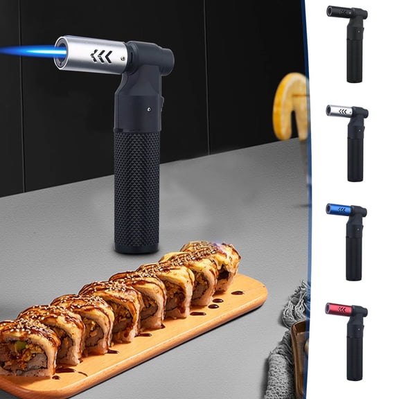 HJuyYuah Adjustable Flame Windproof Lighter, Rechargeable Butane Torch for Candles Fireplace, 2372°F High Temp Portable Metal BBQ Igniter