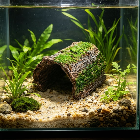 HJuyYuah Artificial Tree Cave for Reptiles, Turtle Tank Hideout Basking Terrace Rock Shelter Climbing Decoration for Aquarium Paludarium