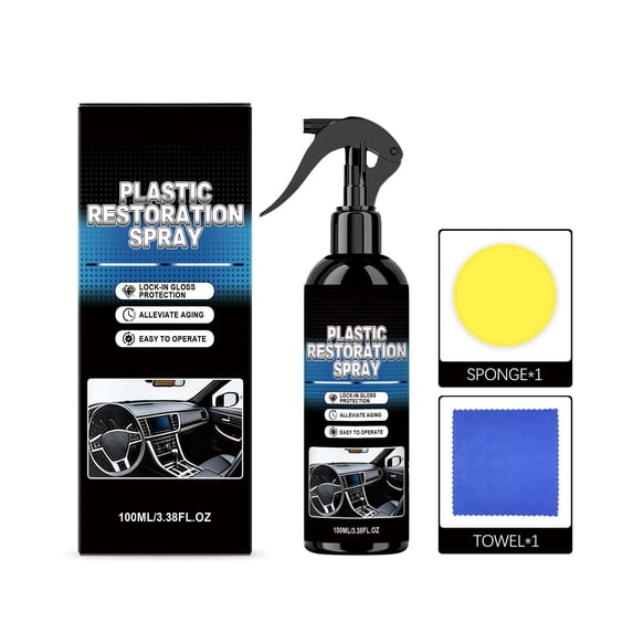 HJuyYuah Automotive Plastic Cleaner, Mild Formula for Interior Exterior Surfaces, 3.4 fl. oz for Dashboard Door Panels Trim