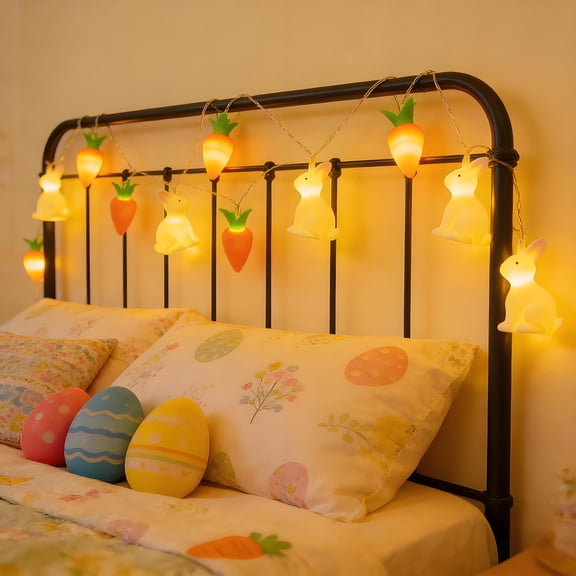 HJuyYuah Bunny String Lights, LED Ambient Bulbs, Vivid Holiday Style Lights for Terraces Decks Balconies Camping Family Party Decoration (Batteries Not Included)