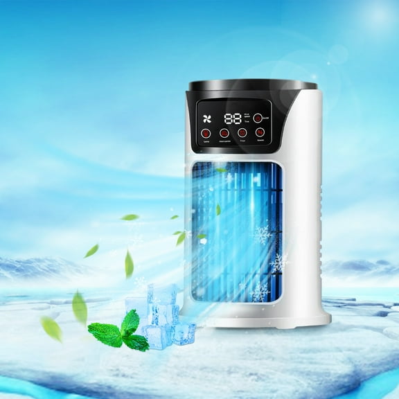 HJuyYuah Desktop Refrigeration Fan, USB Air Cooler with 6-Speed Wind and Timing Function, Small Air Conditioner for Home Dormitory Office