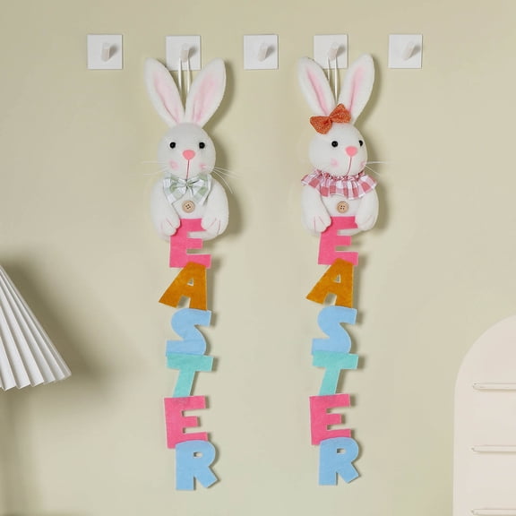 HJuyYuah Easter Bunny Faceless Gnome Suspended Embellishment, Soft Crafted Material, Rudolph Dwarf Style, Easter Tree Decorations & Theme Home Decor Arrangement