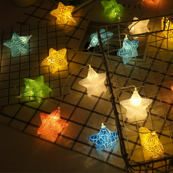 HJuyYuah Easter String Lights Decor, Colorful Flashing LED Star Bulbs, Dynamic Festive Lights for Room Party Patio Holiday Home Spring Decoration (Batteries Not Included)