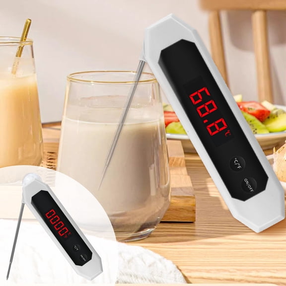 HJuyYuah Foldable Digital Food Thermometer, 304 Stainless Steel Probe -40~572°F, Kitchen BBQ Meat Temperature Meter