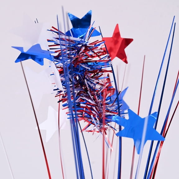 HJuyYuah Independence Day Star Picks, Red White Blue Firework Star Flower Arrangement Insert, Patriotic Party Centerpiece Decor