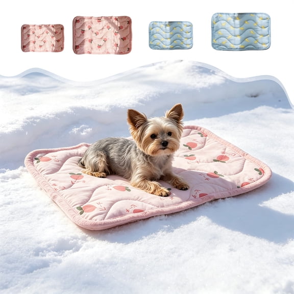 HJuyYuah Large Ice Silk Cooling Mat, Non-Slip Washable Pet Pad for Dogs Cats Hot Weather