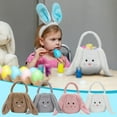 thumbnail image 1 of HJuyYuah Personalized Bunny Easter Handle Basket, Plush Material, Customizable Design, Easter Gift Storage for Festive Gatherings, 1 of 3