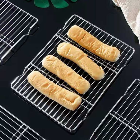 HJuyYuah Stainless Steel Small Bread Cooling Rack, Oil Separated Cake Baking Rack, Oven Safe Roasting Grill for Kitchen