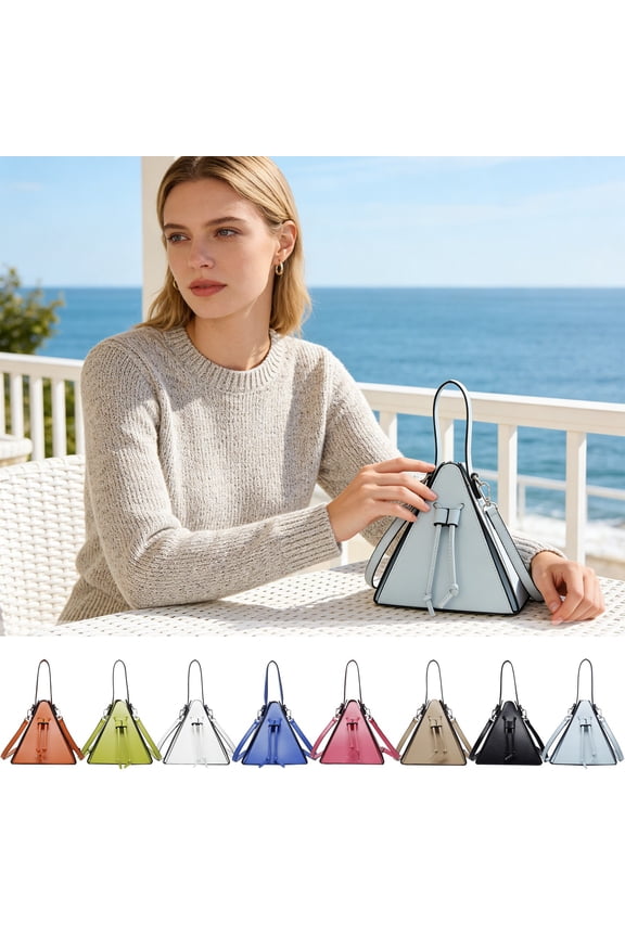 Triangle Crossbody Bag, Lightweight Personalized Handbag, Drawstring Daily Commuting Small Item Storage Bag