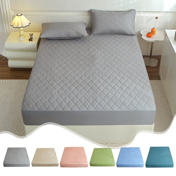 HJuyYuah Waterproof Polyester Fitted Sheet, Non Slip Elastic Bed Cover for Daily Use, 35.4x78.7 Inch