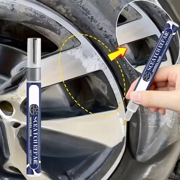 HJuyYuah Wheel Hub Scratch Repair Pen 0.7 fl oz, Quick Touch-Up Paint for Rims, Alloy Wheel Scuff Eraser