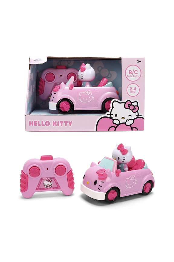 RC Car 1:32 Scale Vehicle Simple Function Remote Control Pink Convertible with Non-Removable Figure by Jada Toys
