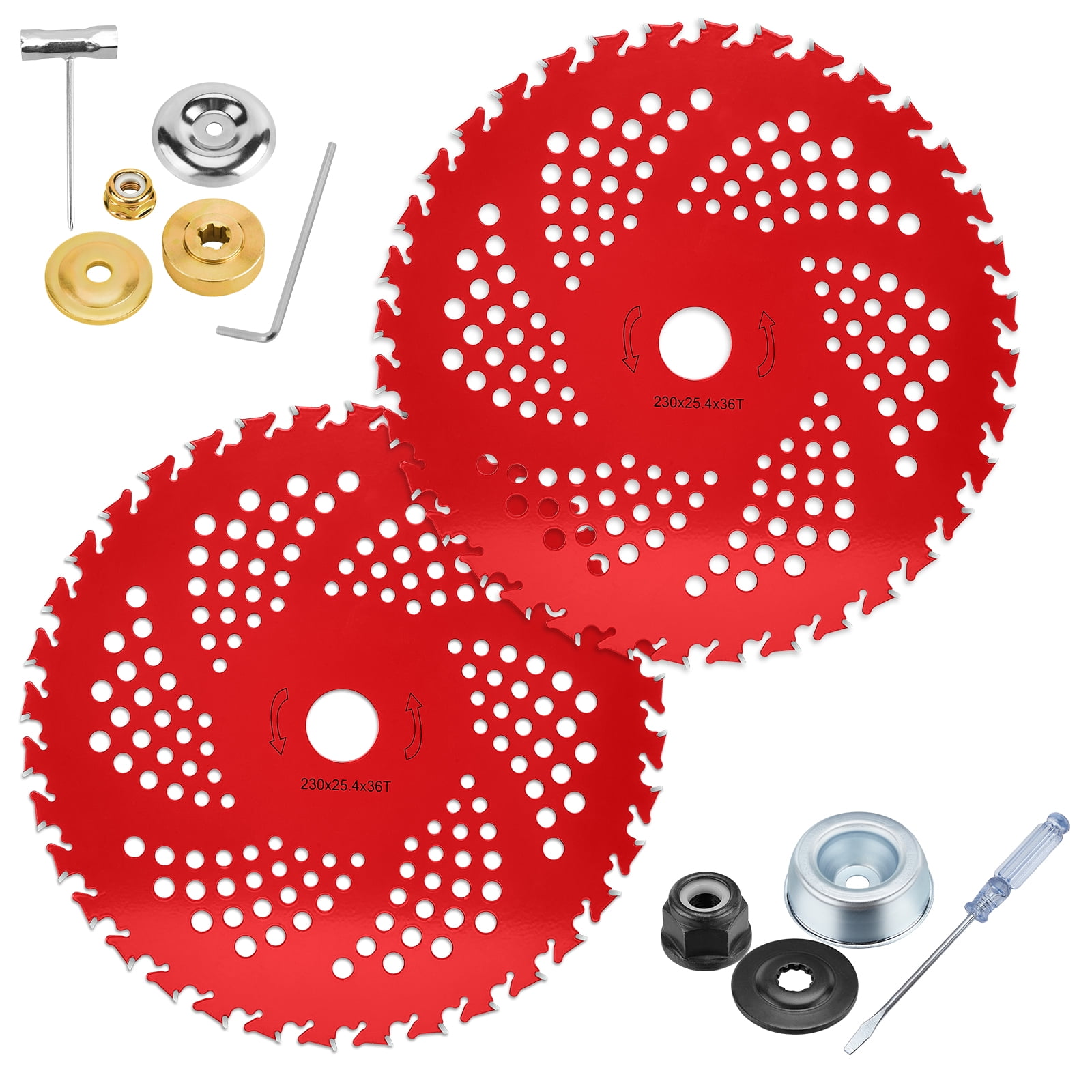 HK 2 Pack 9" x36T Carbide Tip Brush Cutter Blades Weed Eater Blades for