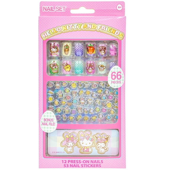 Hello Kitty and Friends Colorful Fun Nail Set, 66 piece count Aged 6 and up